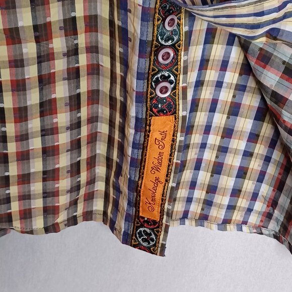 Robert Graham Shirt Style Distinctive Mens 2XLT Multicolor Plaid LongSleeve Flip - Picture 6 of 8
